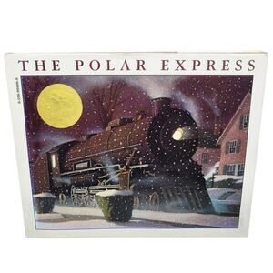 Vtg The Polar Express Book with The Caldecott Medal Trumpet Special Edition EUC